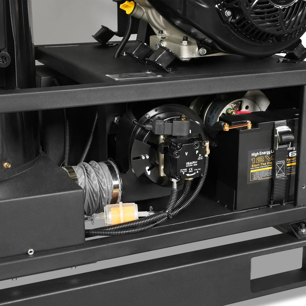 MechMaxx 4000 PSI 4 GPM KOHLER E-Start Engine Hot Water Pressure Washer Skid Mounted with 175 Gal Tank,  HPW40KT