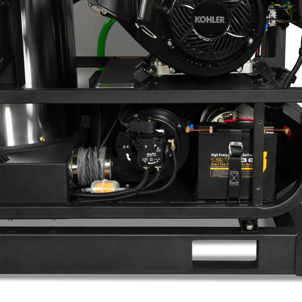 MechMaxx 4000 PSI 4 GPM KOHLER E-Start Engine Hot Water Pressure Washer Skid Mounted with 245 Gal Tank,  HPW40KBT