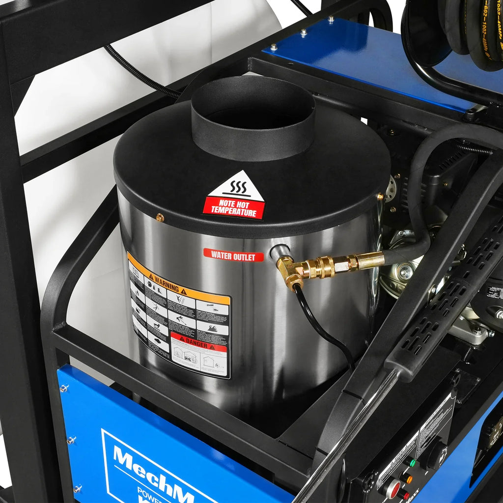 MechMaxx 4000 PSI 4 GPM KOHLER E-Start Engine Hot Water Pressure Washer Skid Mounted with 245 Gal Tank,  HPW40KBT