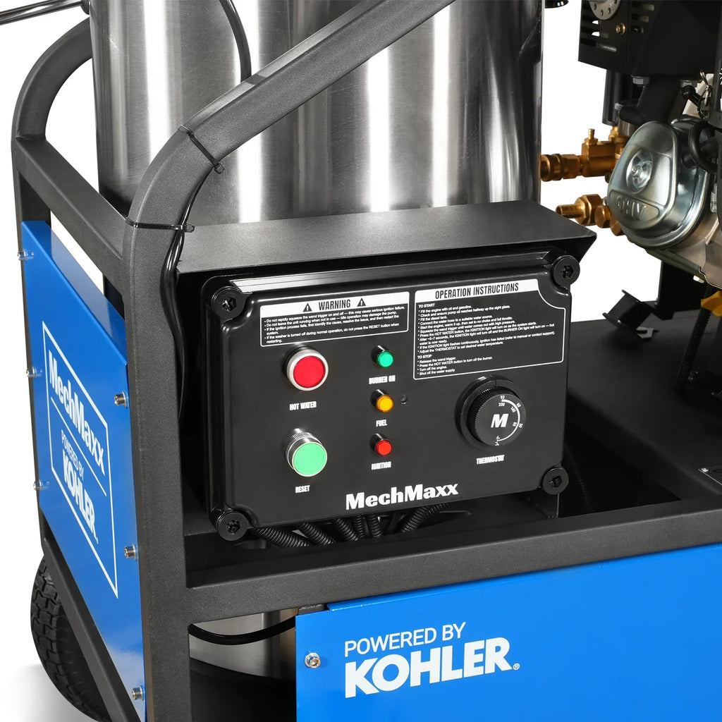 MechMaxx 4000 PSI 4 GPM KOHLER E-Start Engine Hot Water Pressure Washer with Hose Reel,  HPW40K
