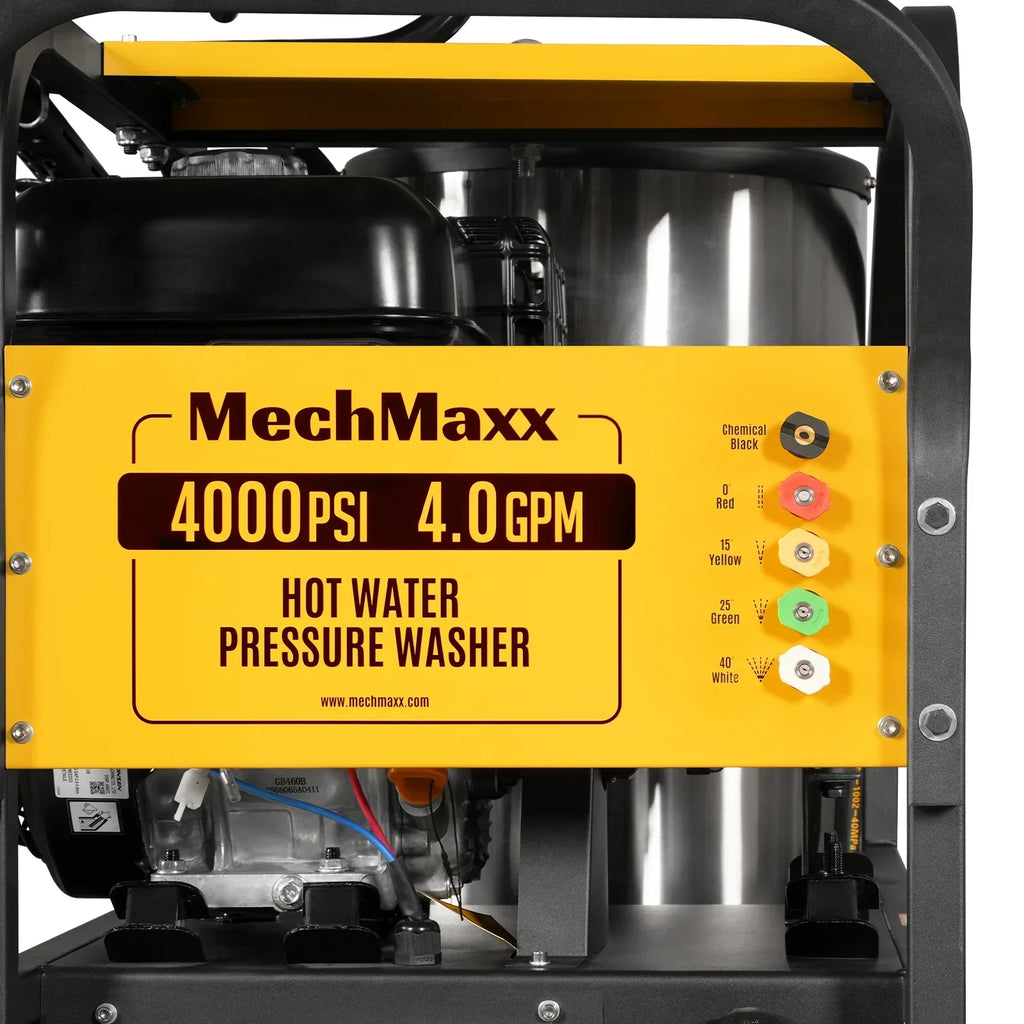 MechMaxx 4000 PSI 4 GPM ZONSEN E-Start Engine Hot Water Pressure Washer with Hose Reel,  HPW40D