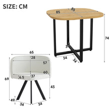 Load image into Gallery viewer, Dining Table Set 4 Chairs Square 85x85 Oak Table Beige Chairs