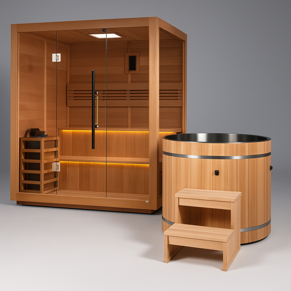 Cedar Barrel Cold Plunge + Solis Traditional Sauna (6)