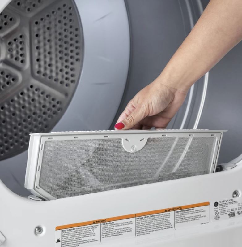 GE® 7.2 cu. ft. Capacity aluminized alloy drum Electric Dryer with Sensor Dry
