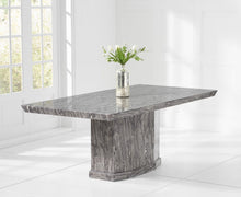 Load image into Gallery viewer, Carvelle 200cm Grey Pedestal Marble Dining Table with Francesca Chairs