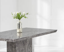 Load image into Gallery viewer, Carvelle 200cm Grey Pedestal Marble Dining Table with Francesca Chairs