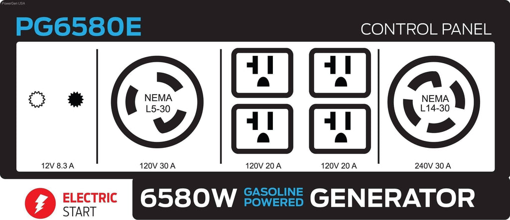 Pulsar PG6580E-6580W Generator RATED 5500W Carb Approved