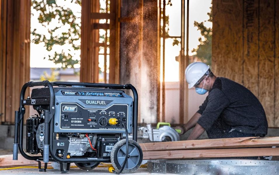Pulsar G12KBN Heavy Duty Portable Dual Fuel Generator - 9500 Rated Watts & 12000 Peak Watts - Gas & LPG - Electric Start - Transfer Switch & RV Ready - CARB Compliant