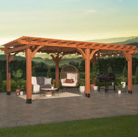 Backyard Discovery 20′ x 12′ Beaumont Pergola – Premium Cedar Wood Sturdy & Elegant Design