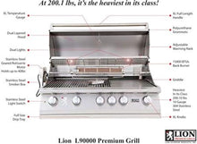 Load image into Gallery viewer, Lion Premium Grills L90000 40-Inch Built-In Commercial Stainless Steel Natural Gas Grill