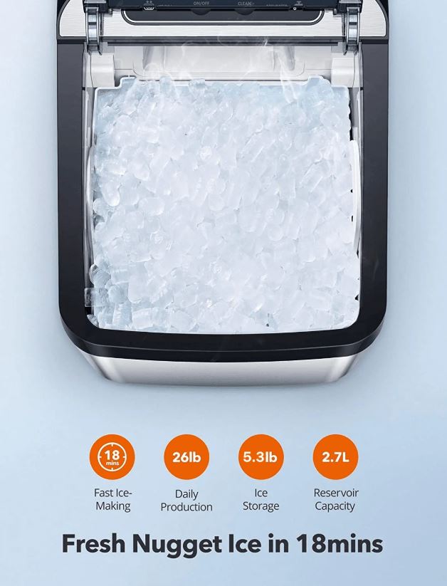 Aicook Nugget Ice Maker For Countertop Sonic Machine