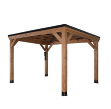 Load image into Gallery viewer, Backyard Discovery 12′ x 9.5′ Arcadia Slope Roof Cedar Gazebo with PowerPort