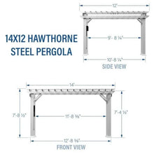 Load image into Gallery viewer, 14×12 Hawthorne Traditional Steel Pergola With Sail Shade Soft Canopy