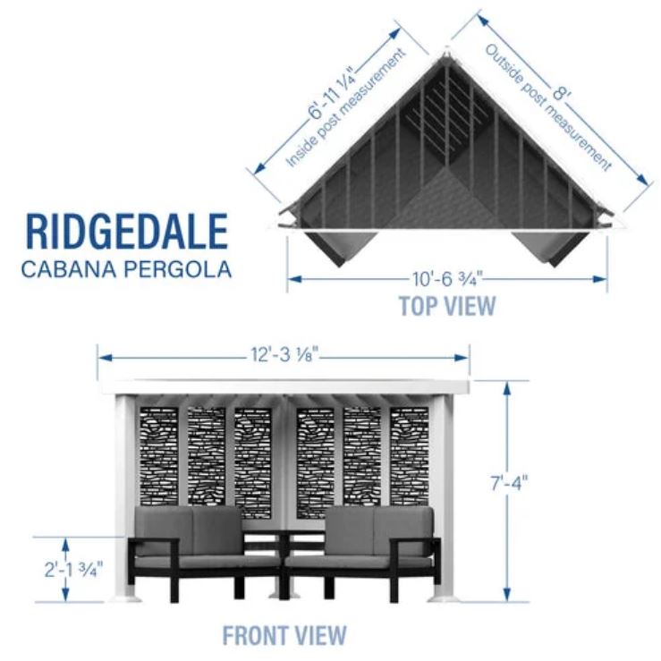 Backyard Discovery Ridgedale Traditional Pergola with Built-in Conversation Seating