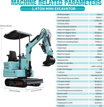 Load image into Gallery viewer, 3100lb Mini Excavator with Kubota—Diesel Engine | Compact Excavator for Digging, Trenching, Farm &amp; Landscaping | EPA Certified Shipping &amp; Unloading Included (90% Assembled+5)