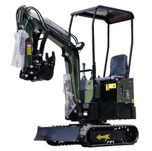 Load image into Gallery viewer, TYPHON TERROR X STORM Mini Excavator Machine – 1 Ton Trench Digger with Canopy, Hydraulic Thumb Clip, Bucket USA