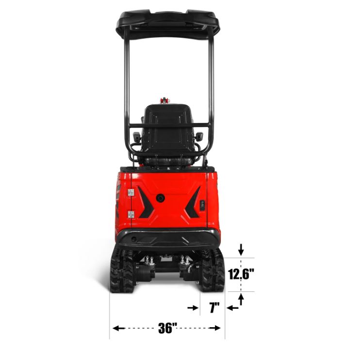 Mini Compact Excavator H-O-N-D-A GX390 Engine, 65.7" Max. Digging Depth, 1Ton, 2280 LBS Operating Weight