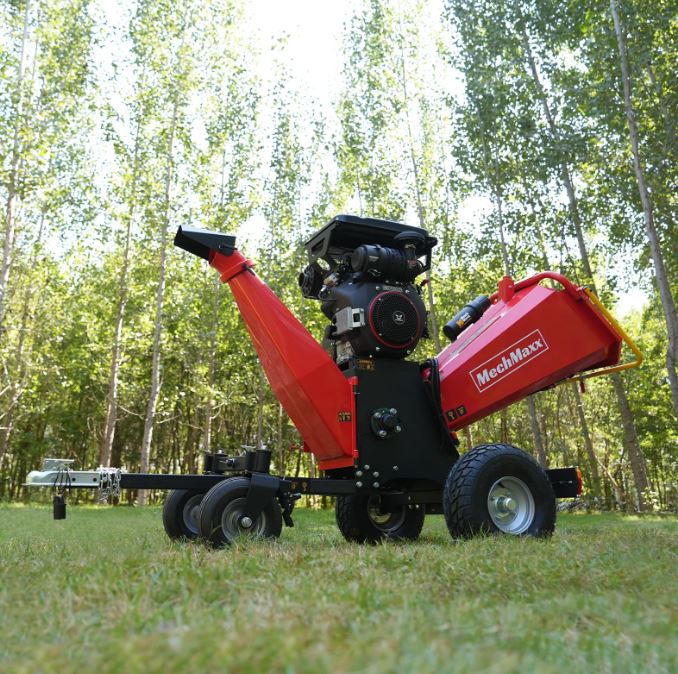 8 inch ZONSEN E-Start 1000cc 35hp Gas Powered 4 - Wheel Drum Wood Chipper with Taillight , B200