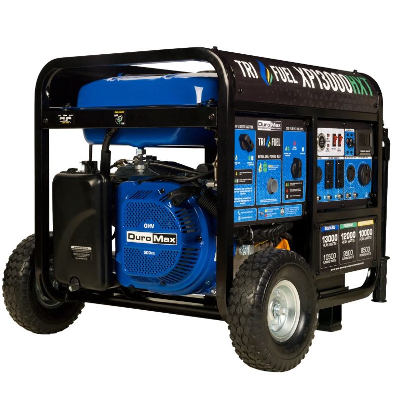 DuroMax XP13000HXT 13,000 Watt Electric Start Tri-Fuel Portable Generator w/ CO Alert