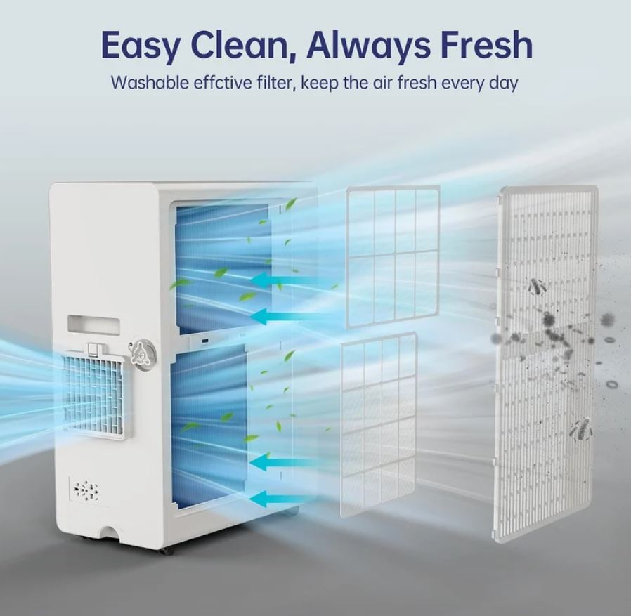 12000 BTU Portable Air Conditioner with Cooling, Fan, Dehumidifier, Sleep Mode & Remote Control