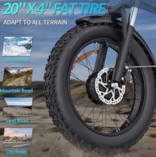 Load image into Gallery viewer, Folding Ebikes for Adults Ridstar 750W Motor 48V 14AH Removable Battery 20 X 4.0 Fat Tire Shimano 7-Speed 19.8MPH Electric Bike