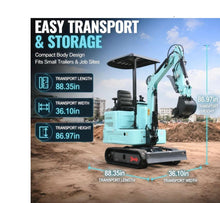 Load image into Gallery viewer, 3100lb Mini Excavator with Kubota—Diesel Engine | Compact Excavator for Digging, Trenching, Farm &amp; Landscaping | EPA Certified Shipping &amp; Unloading Included (90% Assembled+5)