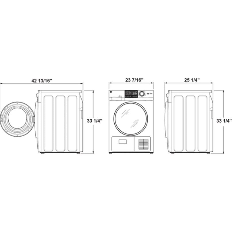 GE® ENERGY STAR® 24" 4.1 Cu.Ft. Front Load Ventless Condenser Electric Dryer with Stainless Steel Basket
