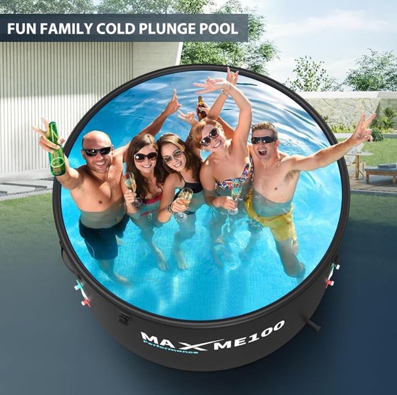 2-in-1 Inflatable Ice Bath Tub, Cold Plunge Pool, Hot Tub, 852 Gallons, Heat & Cool Chiller Compatible, Best Cold Plunge Tub For Athletes Families Home Spa Indoor Outdoor Use4-6 Adults
