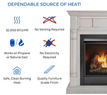 Load image into Gallery viewer, Duluth Forge Full Size Dual Fuel Ventless Gas Fireplace With Mantel – 32,000 BTU Remote Control Antique White Finish –