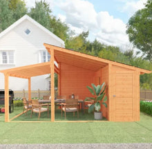 Load image into Gallery viewer, AECOJOY 20′ × 12.5′ Outdoor Wooden Gazebo with Storage Room