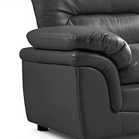 Verona Grey Leather Aire 3+1 Seater Sofa Set Collection