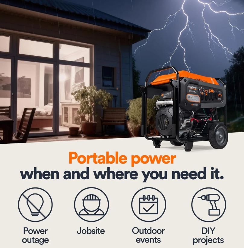 Generac 7706 Gas Powered Portable Generator 49st