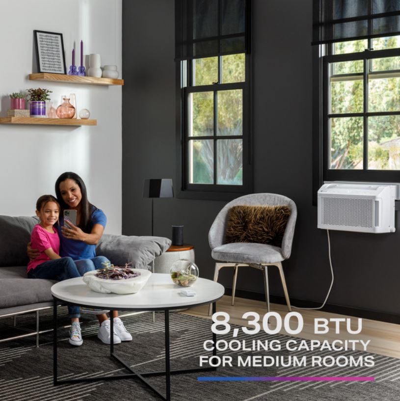 GE Profile ClearView™ 8,300 BTU Smart Ultra Quiet Window Air Conditioner for Medium Rooms up to 350 sq. ft.