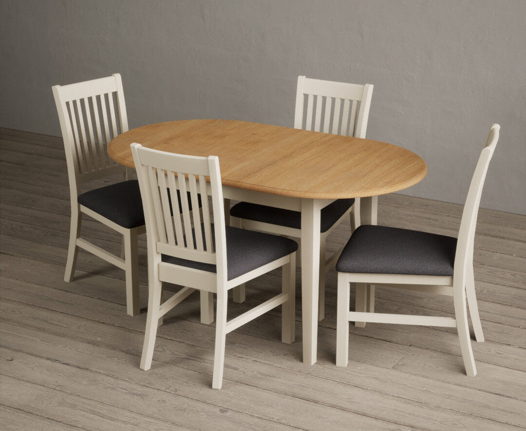 Extending Warwick Oak and Cream Painted Dining Table with Warwick Chairs