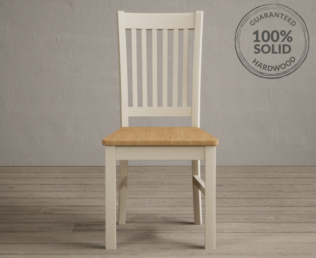 Extending Warwick Oak and Cream Painted Dining Table with Warwick Chairs