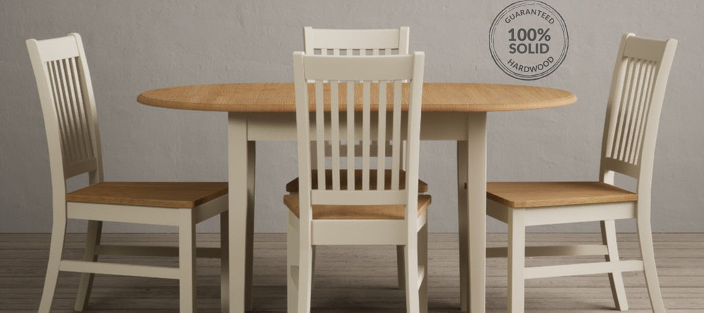 Extending Warwick Oak and Cream Painted Dining Table with Warwick Chairs