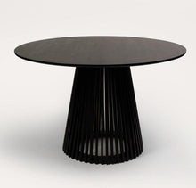Load image into Gallery viewer, Willow Black Dining Table Set - 4 Seater - Freya Sand Dining Chairs - Black Oak Legs