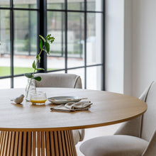 Load image into Gallery viewer, Willow Pale Oak Dining Table Set - 4 Seater - Freya Sand Dining Chairs - Whitewash Legs