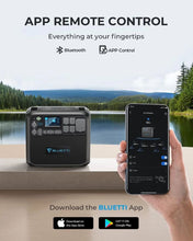 Load image into Gallery viewer, Bluetti Portable Generator 2200W With 350W Solar Panel Included, AC200MAX 2048Wh Solar Generator W/ 4 2200W AC Outlets, Expandable to 8192Wh for Home Backup