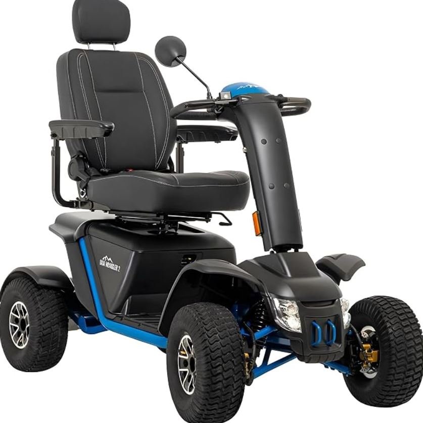 Pride Mobility Baja Wrangler 2 Outdoor Scooter - Comfort Mobility for Adults, 450 Lbs Weight Capacity, 75 Ah Battery, True Blue, 18"-18-20" Seat Size - BA400