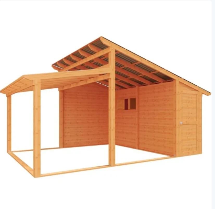 AECOJOY 20′ × 12.5′ Outdoor Wooden Gazebo with Storage Room