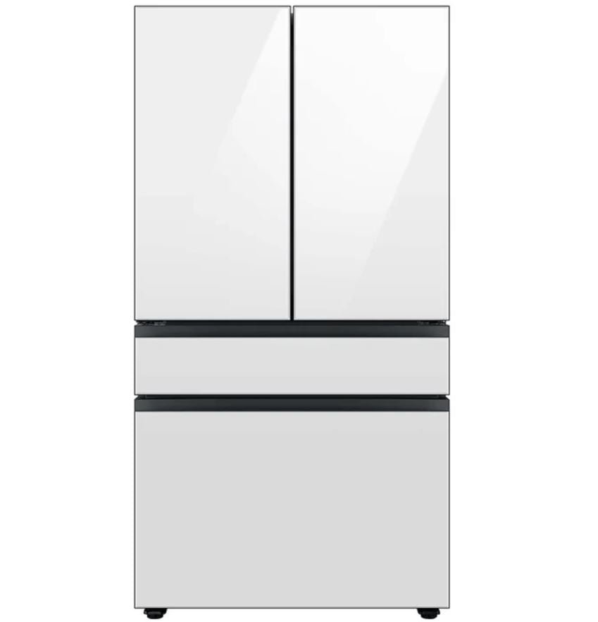 29 CuFt Smart 4-Door French Door Refrigerator in White Glass with Beverage Center™