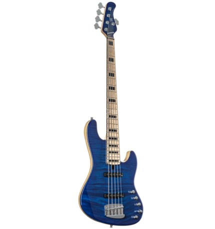 Mayones Jabba Custom 5 AAA Flamed Maple/Swamp Ash Infinity Blue w/AAA Birdseye Maple Neck