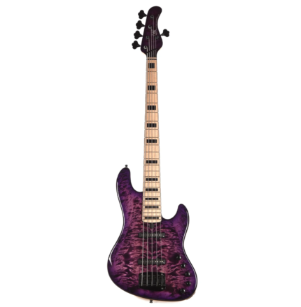 Mayones Jabba Custom 5 AAA Quilted Maple/Swamp Ash Infinity Purple w/AAA Birdseye Maple Neck