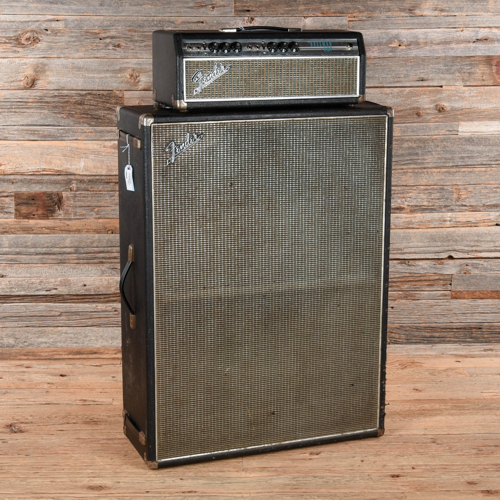 Fender Drip Edge Bassman Head w/ Matching Vertical 2x15 Cabinet  1969
