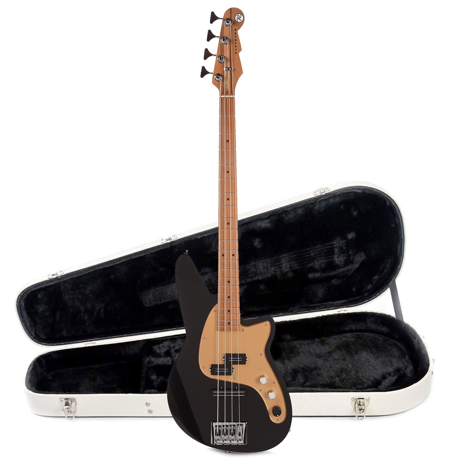 Reverend Decision P Midnight Black Hardshell Case Bundle