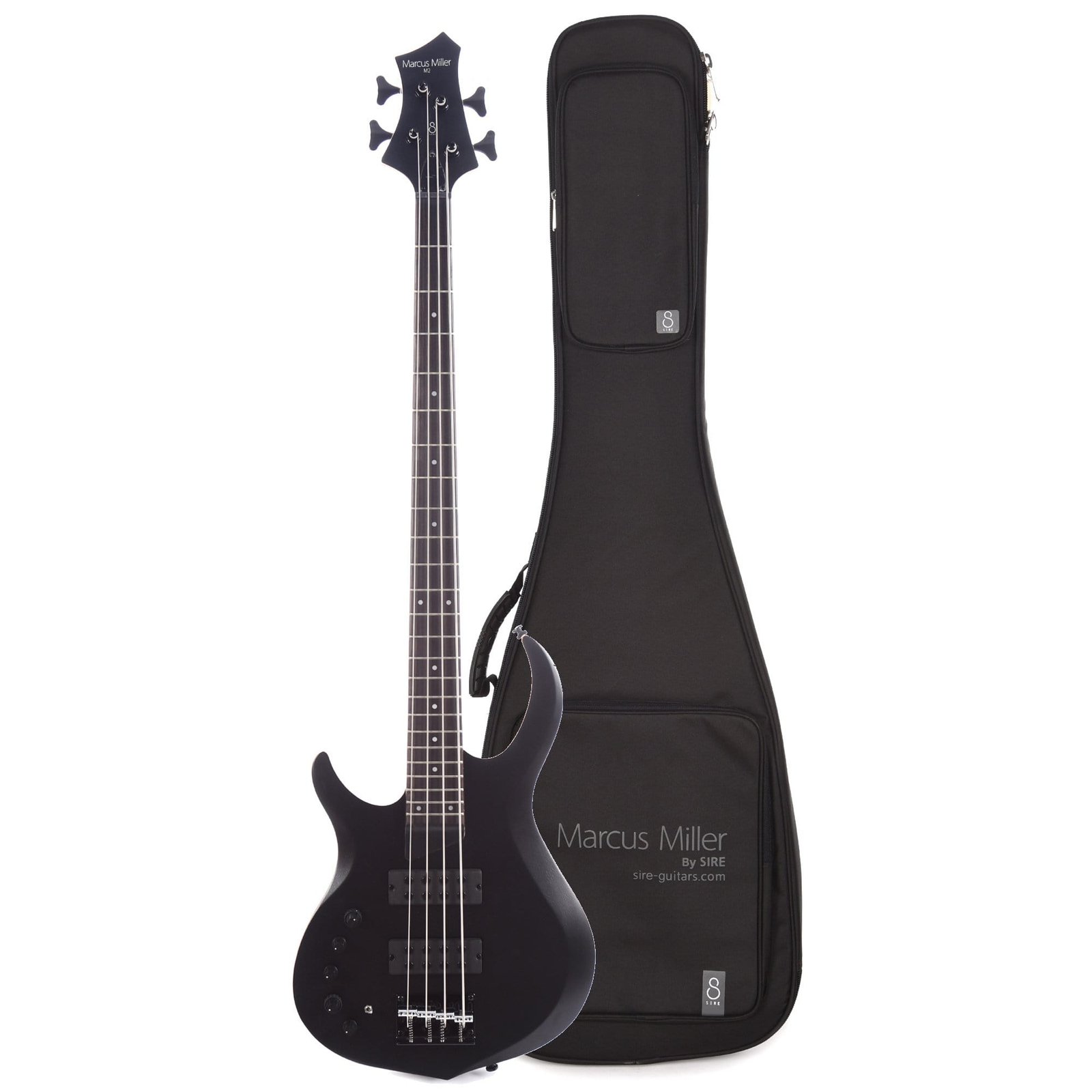 Sire Marcus Miller M2 4-String LEFTY Transparent Black Satin (2nd Gen) and Sire Gig Bag Bundle
