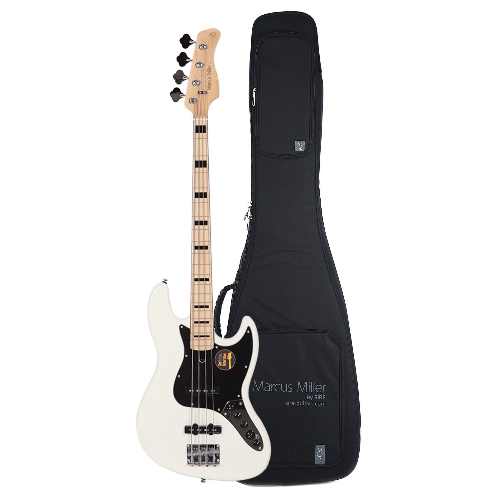 Sire Marcus Miller V7 Vintage Alder 4-String Antique White (2nd Gen) and Sire Gig Bag Bundle