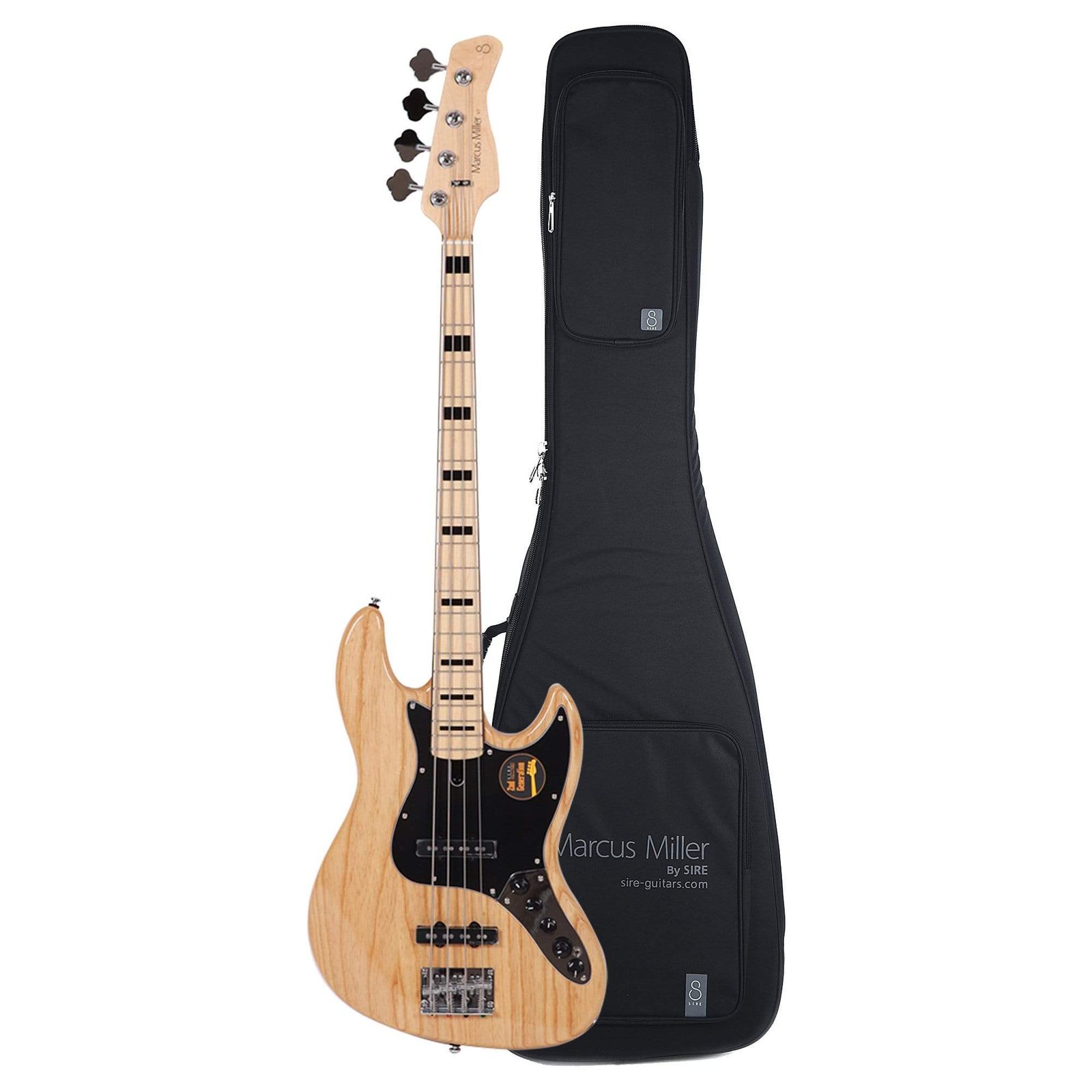 Sire Marcus Miller V7 Vintage Swamp Ash 4-String Natural (2nd Gen) and Gig Bag Bundle